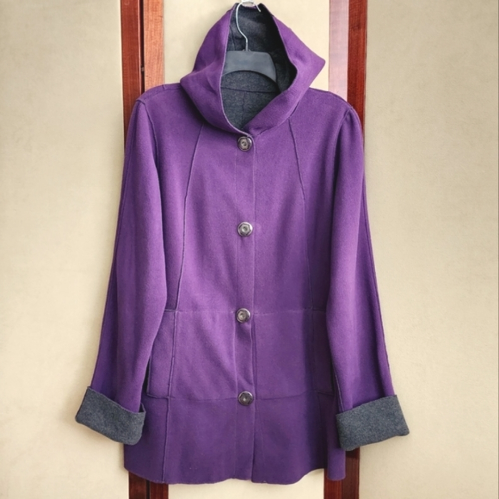 Reverible Fleece Hoodie Jacket M/L